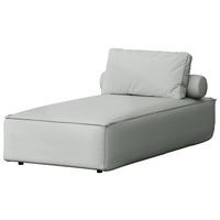 GARTENLIEGE Lorento Outdoor Polster-Relaxliege, Hellgrau Kunstleder 92/73/195 cm - Hellgrau, Textil (92/73/195cm) - WFL GROUP