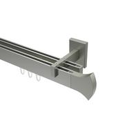GARDINENSTANGE INNENLAUF Smartline Conex 280 cm (geteilt in 2 x 140 cm), 2-läufig, 14x35 mm Edelstahl-Optik - Edelstahlfarben, Metall (280cm) - INTERDECO