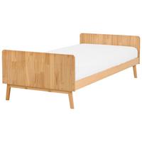 BETT mit Lattenrost 90/200 cm Kiefernholz Braun Bonnac - Braun, Holz (90/200cm) - Beliani