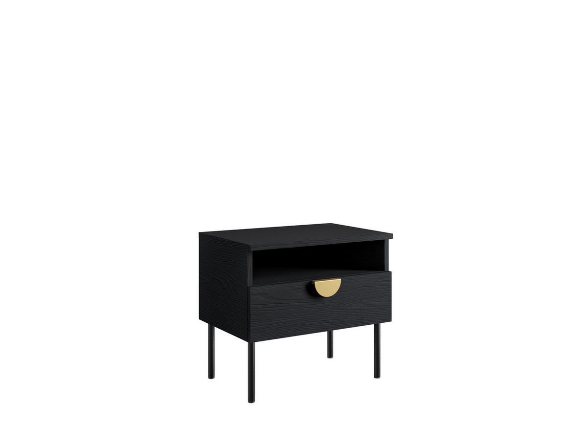 NACHTTISCH Graphitschwarz 50/45,5/34,5 - Graphitfarben, Holzwerkstoff (50/46/35cm) - RAUMHIRSCH FURNITURE