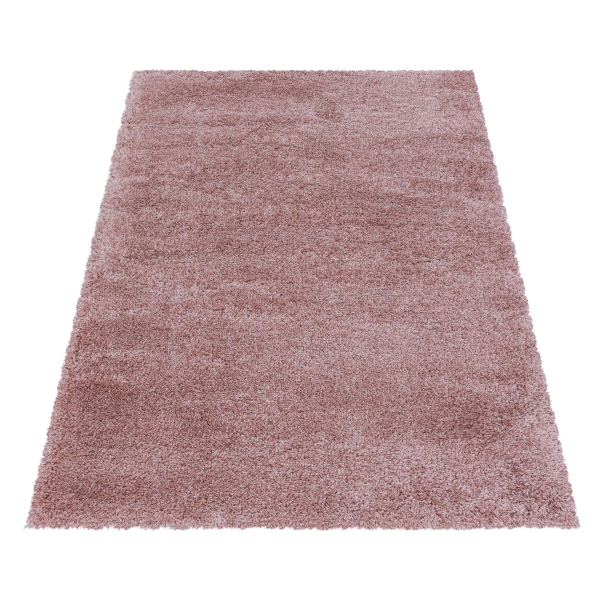 HOCHFLORTEPPICH SALZACH, einfarbig, Rosa, 60 x 110 cm - Rosa, Textil (110/60cm) - KADIMA DESIGN