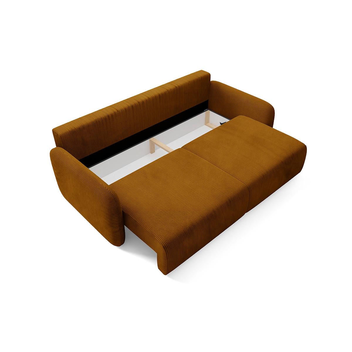 SOFA Dora 3 Sitzplätze Braun - Braun, Holz (233/92/110cm) - Petits-meubles