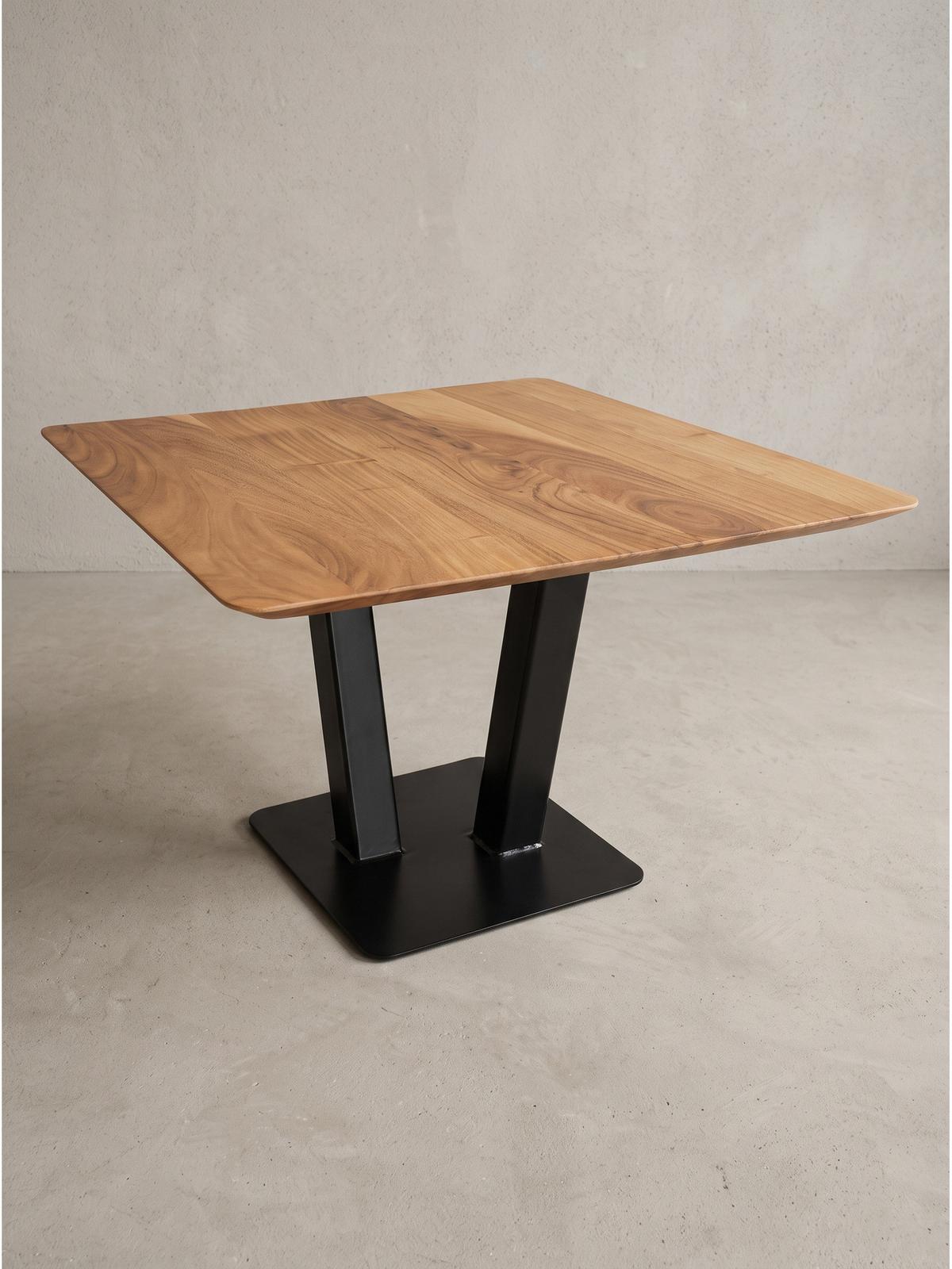 COUCHTISCH PERUGIA, Akazie Massivholz, Akazie-Schwarz, 60 x 60 x 40 cm - Schwarz/Akaziefarben, Holz/Metall (60/60/40cm) - KADIMA DESIGN