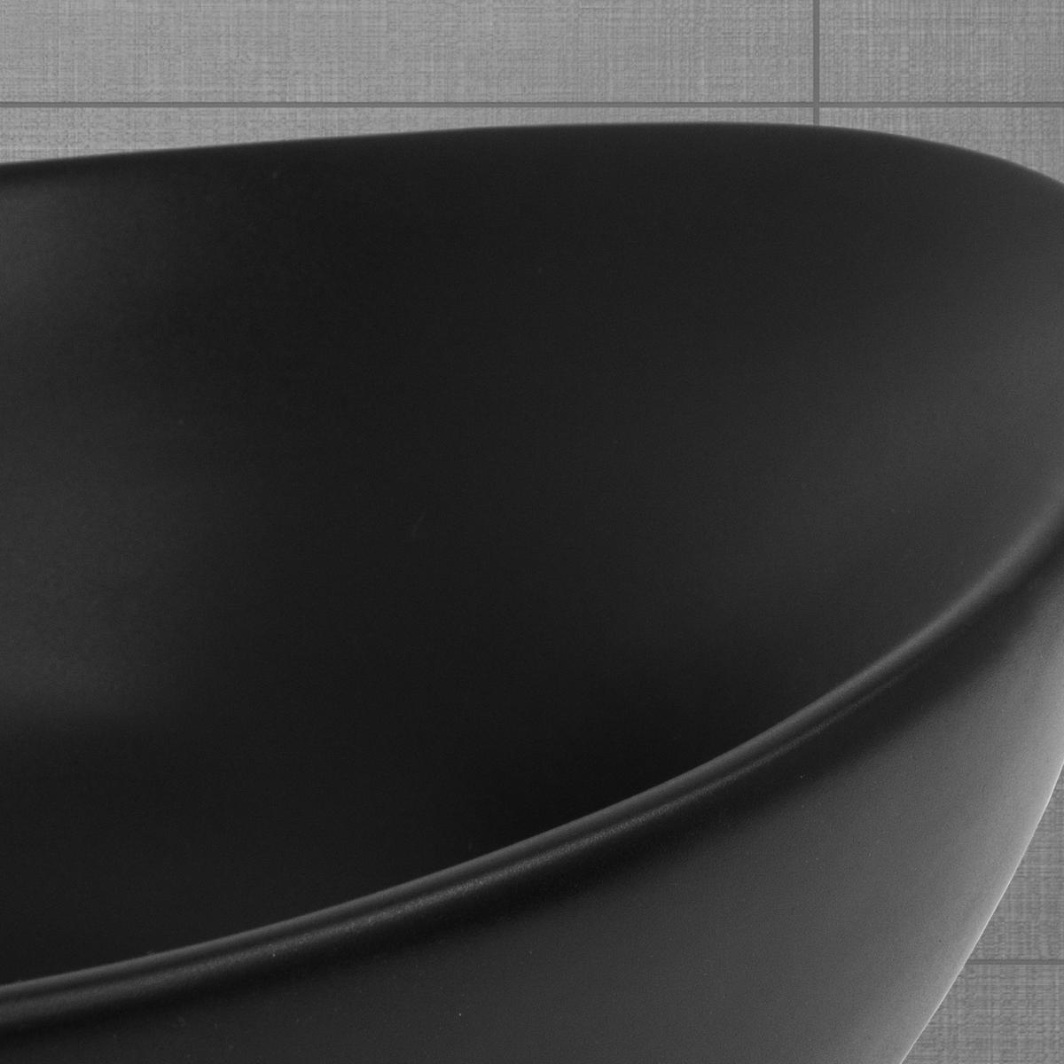 WASCHBECKEN Schwarz 41x33,5x14,5 cm mit Ablaufgarnitur Schwarz - Schwarz, Keramik (33.5/14.5/41cm) - LuxeBath