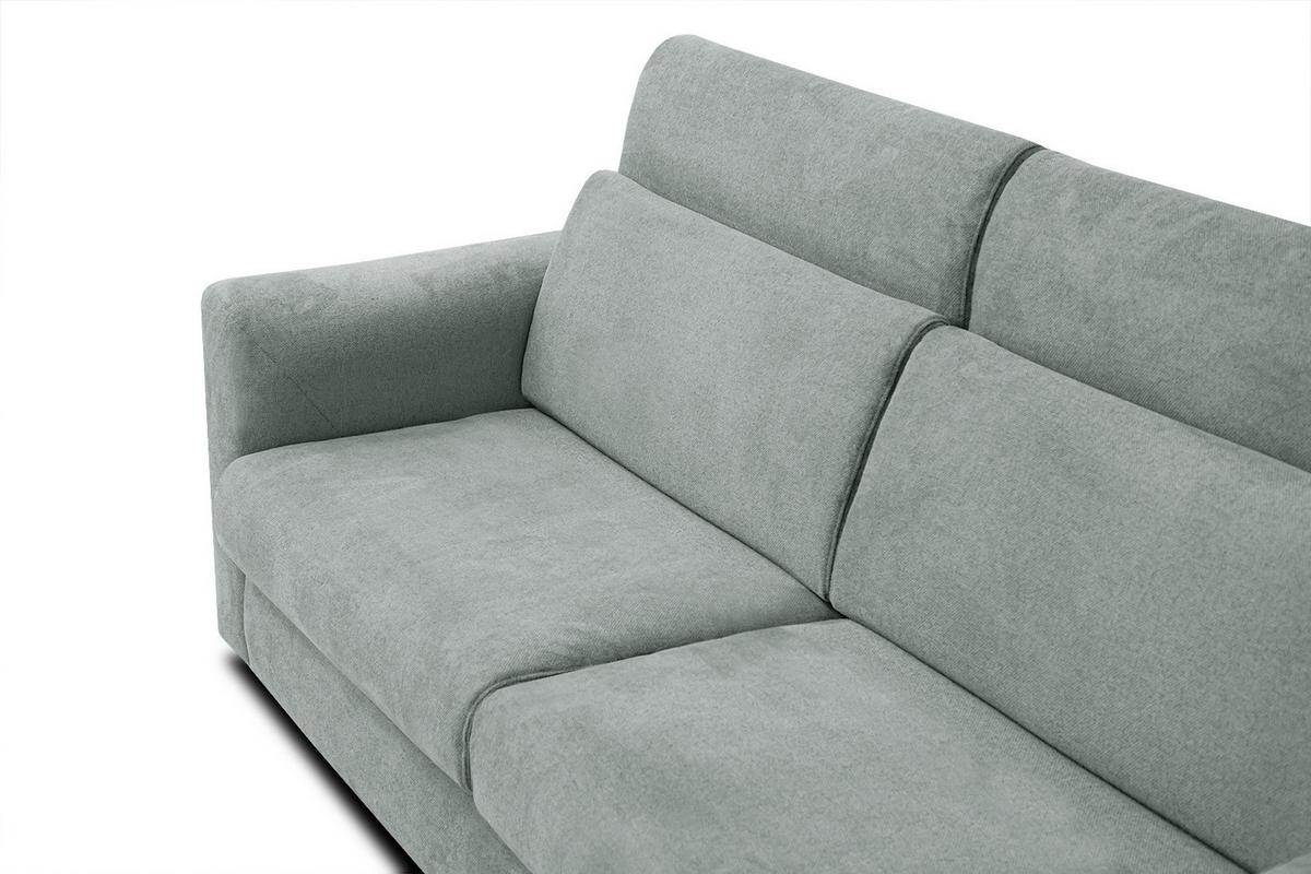 SOFA MEZO 3-Sitzer mit Schlaffunktion, platinfarben - Platinfarben/Schwarz, Holz/Textil (232/90/107cm) - Wozimo