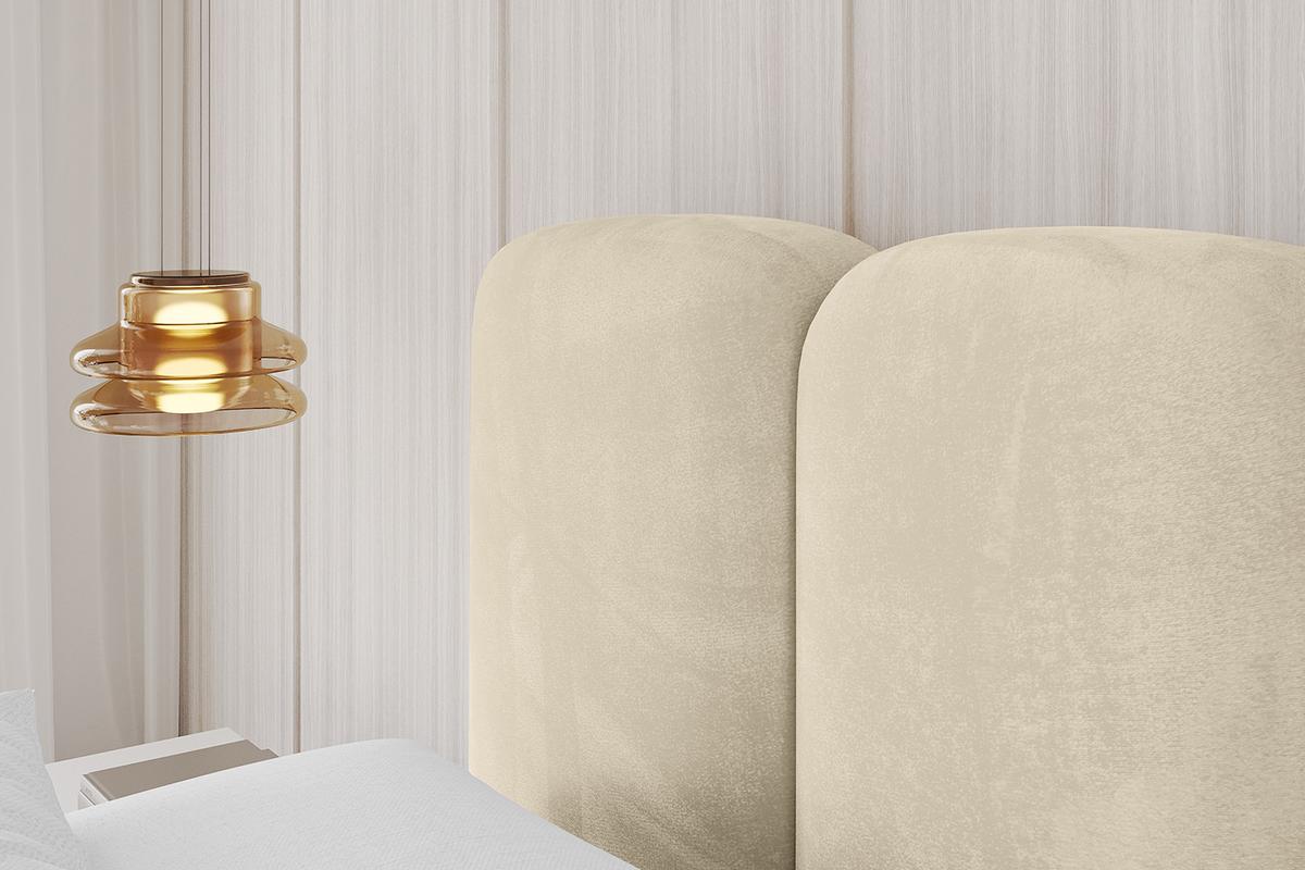 POLSTERBETT mit Bettkasten und Lattenrost, Boxbett ohne Matratze - KALA 120x200 Beige - Ecru, Holzwerkstoff/Textil (120/200cm) - ALTDECOR