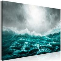 KUNSTDRUCK Grün 60/40 cm - Grau/Grün, Textil (60/40cm) - KUNSTLOFT