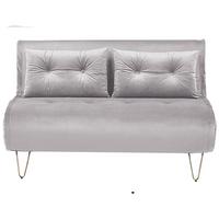 2-SITZER-SCHLAFSOFA Samtstoff Grau Vestfold - Hellgrau, Textil (130/81/78cm) - Beliani