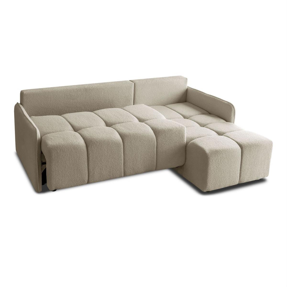 AUSZIEHBARES Ecksofa GAMMA mit Schlaffunktion Quelle 16 - Beige, Textil (217/145cm) - Lookway