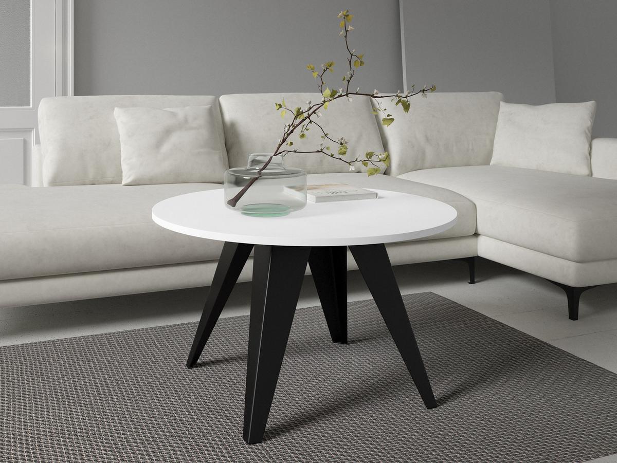 COUCHTISCH Fare - Schwarz/Weiß, Holzwerkstoff/Metall (75/75/50cm) - MIRJAN24
