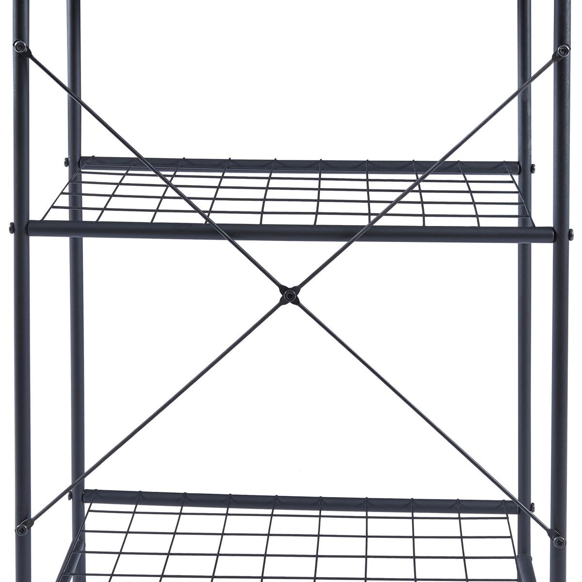 KÜCHENREGAL Nibe - Schwarz, Holzwerkstoff/Metall (60/150/42cm) - [en.casa]