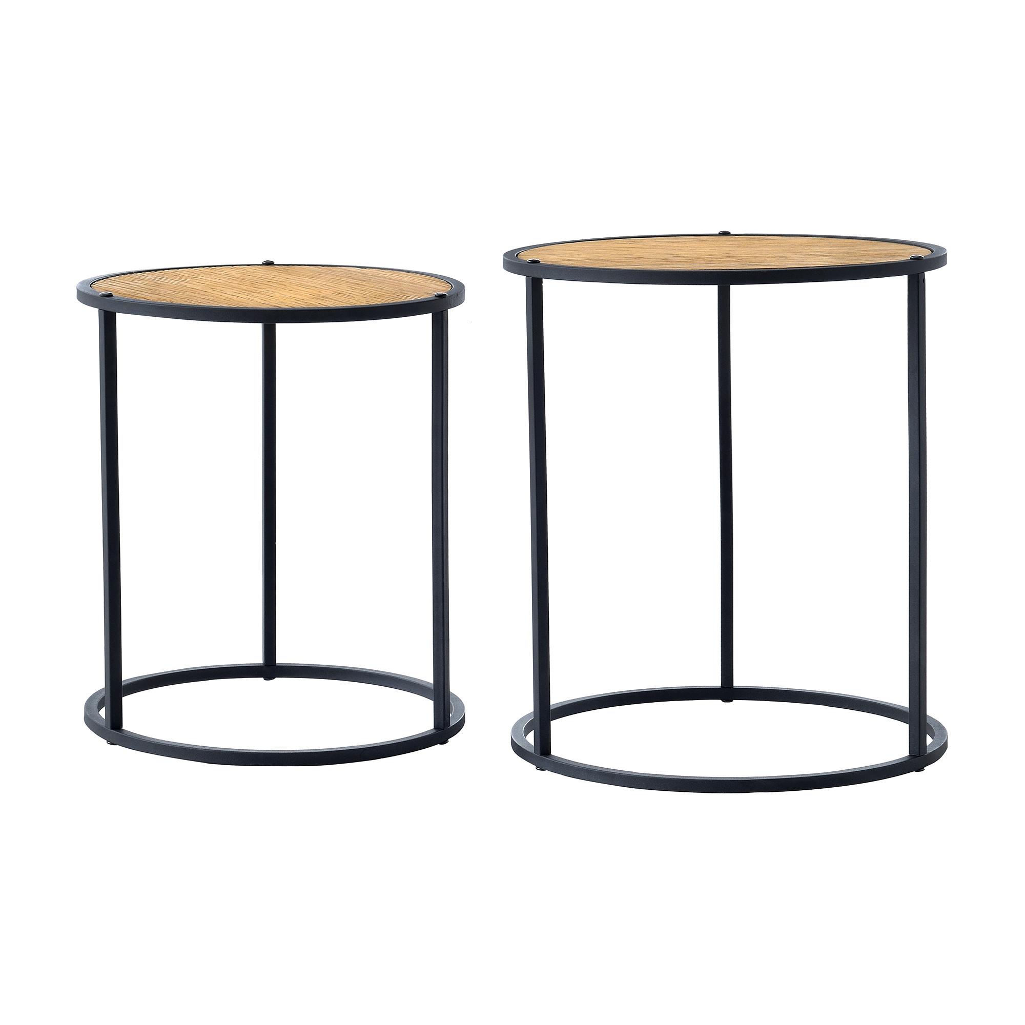 SATZTISCH Moriusaq 40/40/46 - Schwarz, Holzwerkstoff (40/40/46cm) - [en.casa]