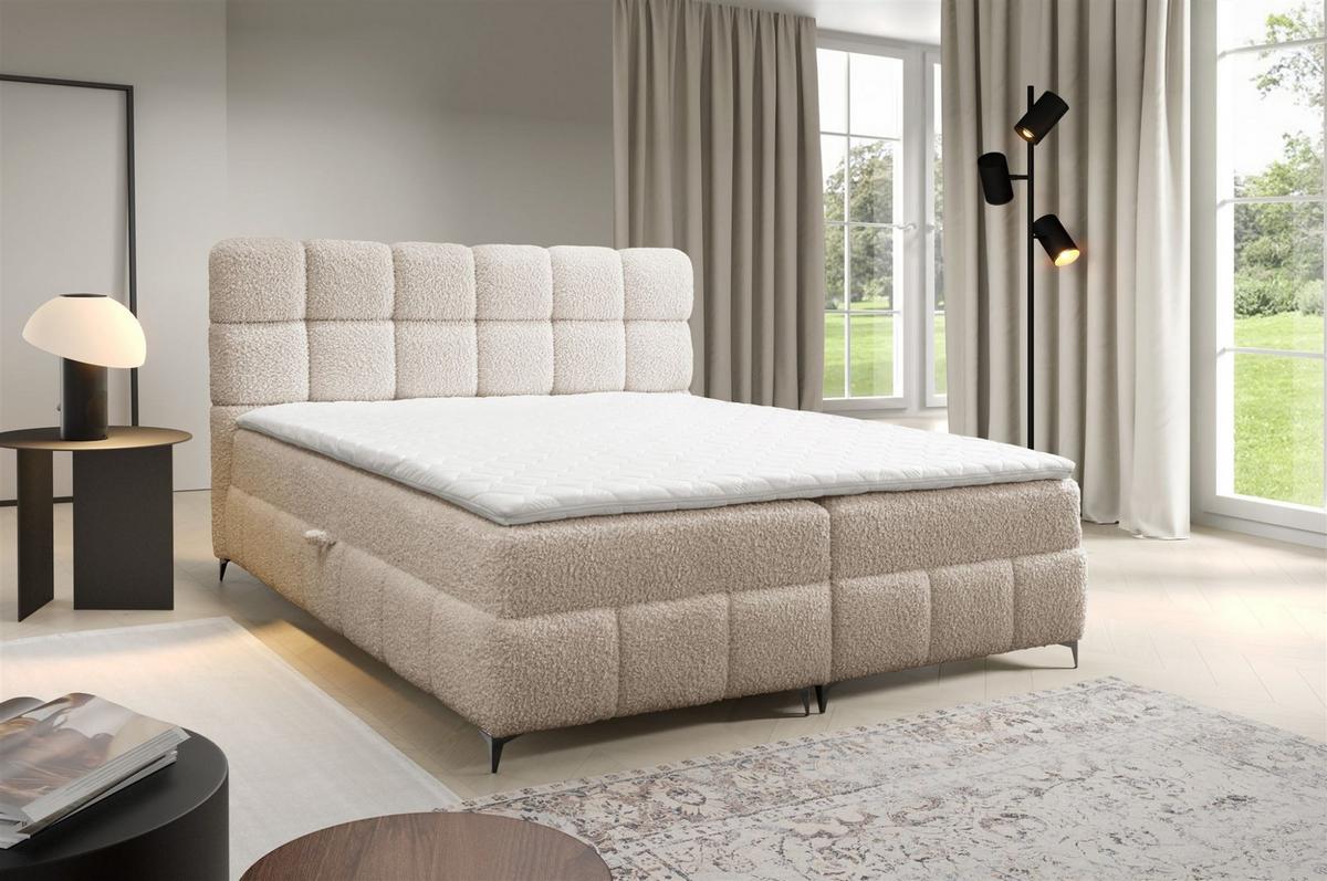 BOXBETT Sophie In Rolf - Beige, Holzwerkstoff/Textil (200/200cm) - Fun Möbel