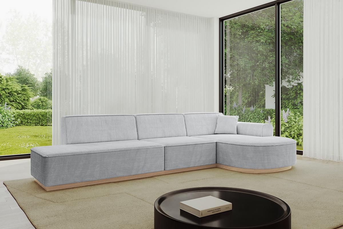 ECKSOFA Ottomane Rechts ARRIO-L2 - 328x171x83 cm Grau - Grau, Holzwerkstoff/Textil (328/171cm) - ALTDECOR