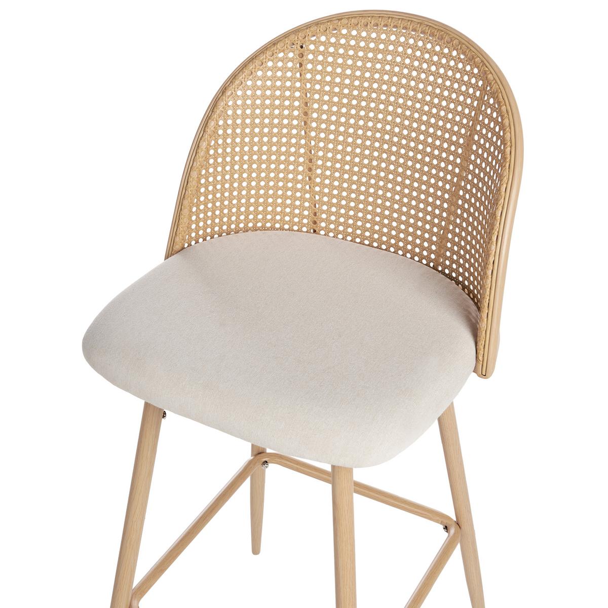 BARSTÜHLEN 2er-Set Hellbraun Cornell - Beige/Braun, Metall (46/104/51cm) - Beliani