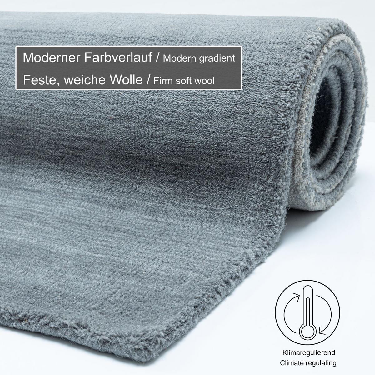 TUFTTEPPICH Wool Comfort 190x290 cm - Grau, Textil (190/290cm) - THEKO
