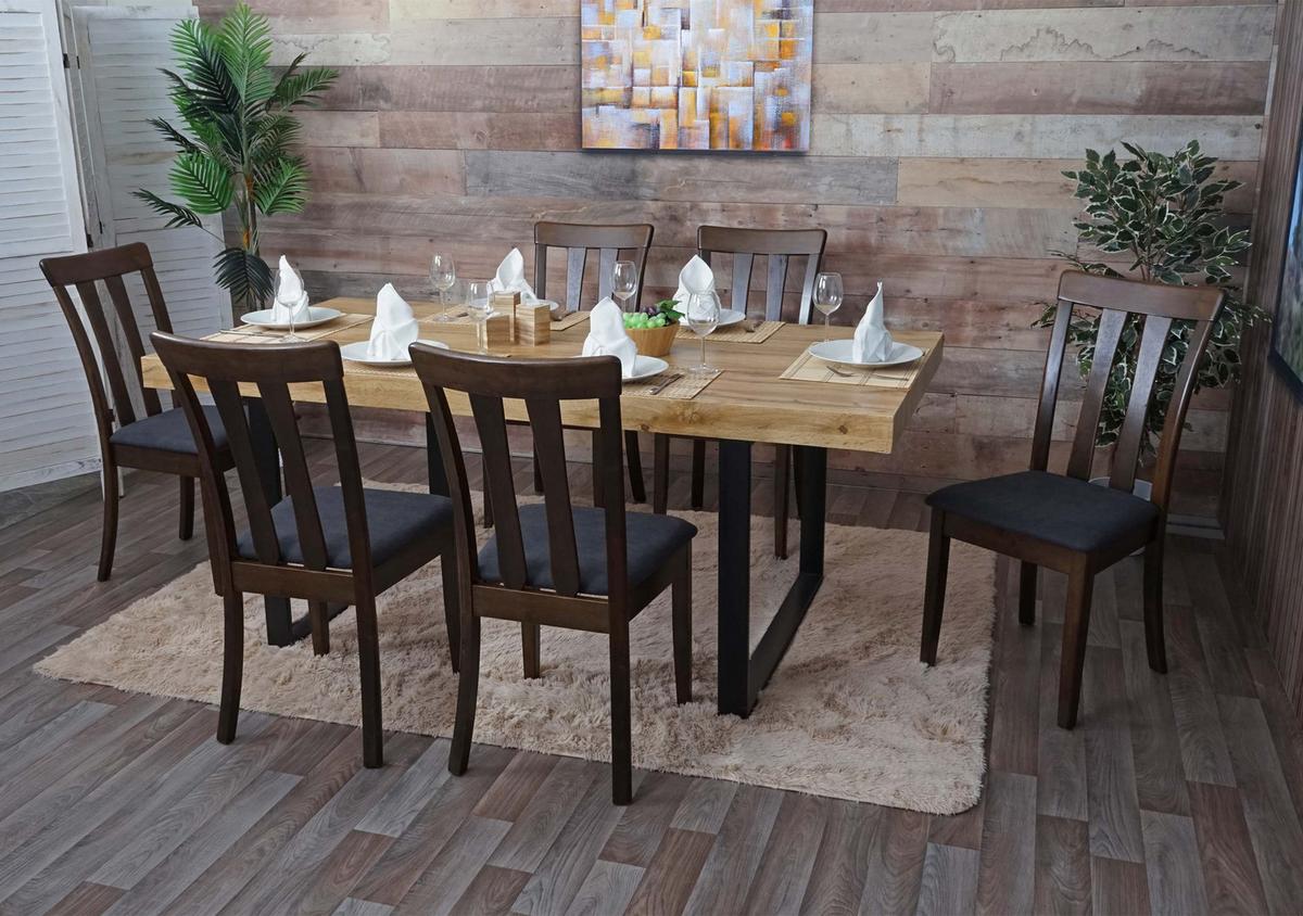 ESSZIMMERSTUHL Anthrazit, Braun 6er-Set - Dunkelgrau/Anthrazit, Holz (42/96/58cm) - MCW