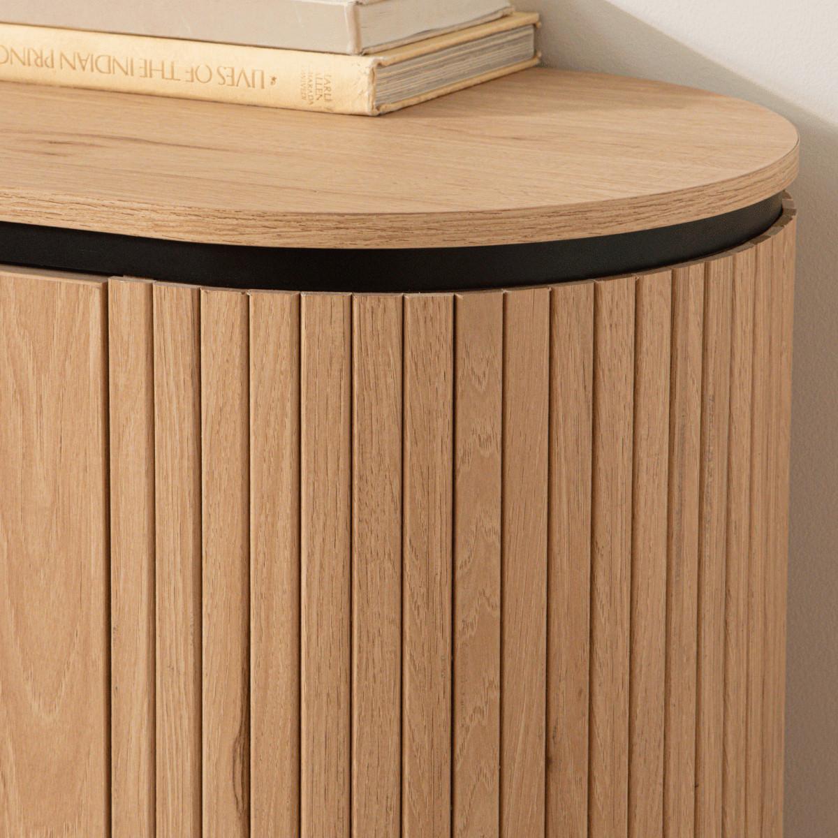 SIDEBOARD mit 2 Türen und seitlichem Rillen-Effekt malaga 40/72/120 cm - Eschefarben, Holzwerkstoff (46/72/40cm) - Calicosy