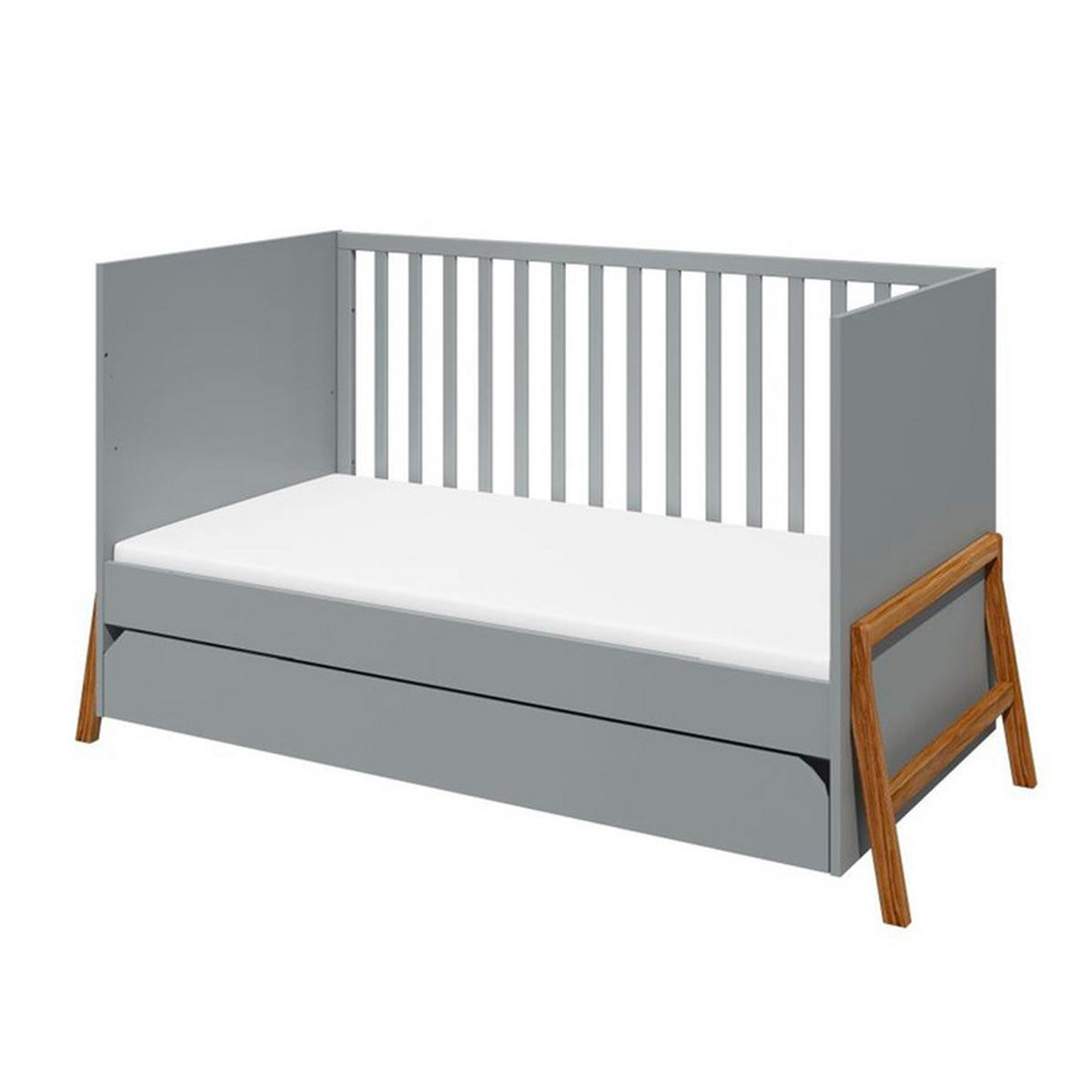 BABYZIMMER 2-teilig Grau - Grau, Holzwerkstoff (161/90/75cm) - Petits-meubles