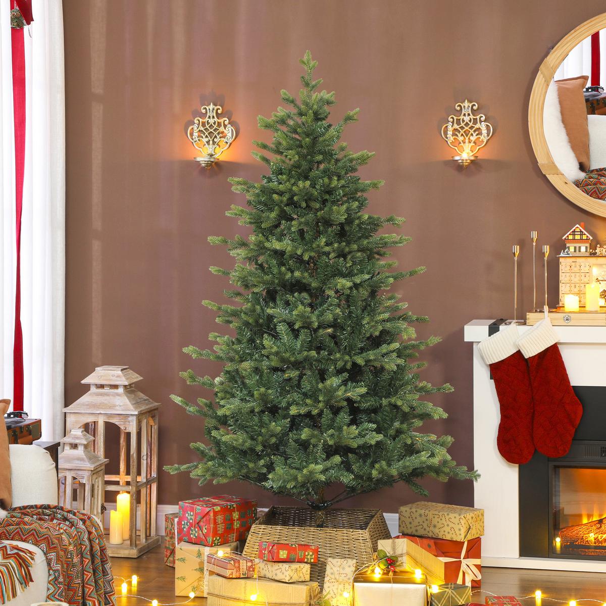 WEIHNACHTSBAUM künstlich 180 cm Christbaum mit dichten Zweigen Grün - Grün, Kunststoff (180cm) - HOMCOM