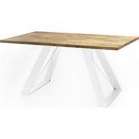 ESSTISCH Colter Weiß rechteckig ausziehbar, Lancelot Eiche 140-240/80/76 cm - Eichefarben/Weiß, Holzwerkstoff/Metall (80/240/76cm) - WFL GROUP