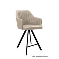 THEKENSTUHL drehbar (8er-Set) Diannne 58x98x60 Schwarz/Natur - Schwarz/Naturfarben, Kunststoff (60/98/58cm) - 58aufmkessel