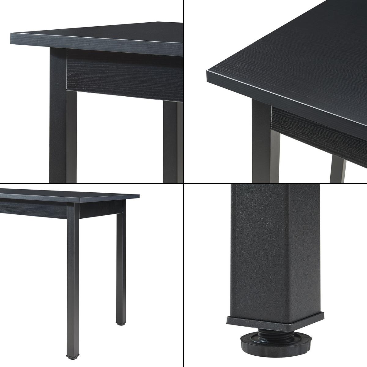 ESSTISCH Den Haag - Schwarz, Holzwerkstoff/Metall (60/120/75cm) - [en.casa]