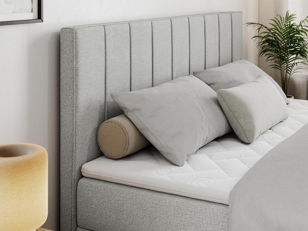 BOXBETT ALLY 120/200 Hellgrau Struktur - H4 - Hellgrau, Holz/Textil (120/200cm) - MKS