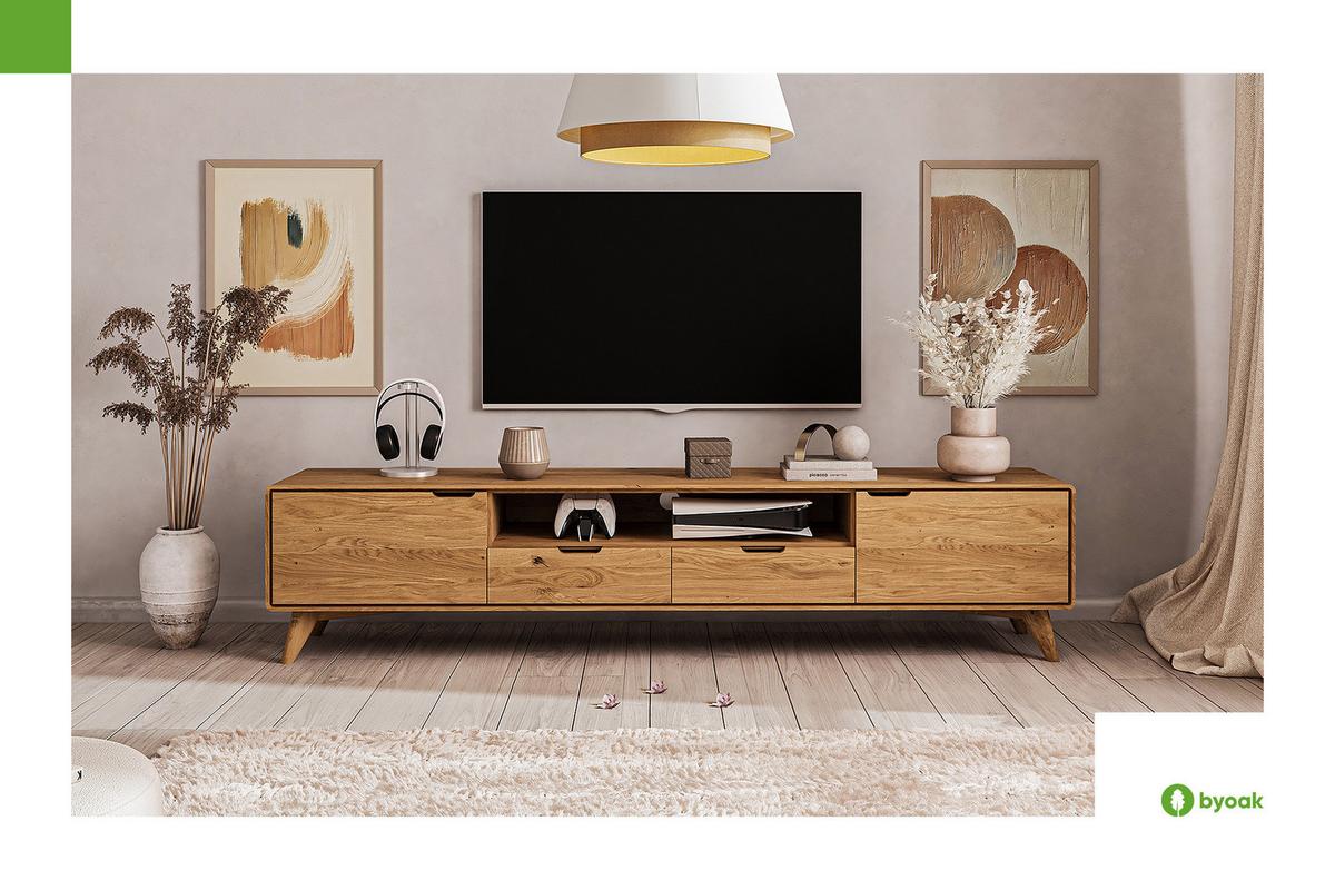 GREG HIFI-SCHRANK Kernbuche - Kernbuche, Holz (220/48/40cm) - byoak