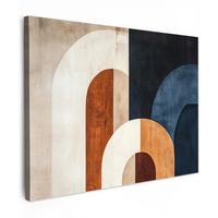 LEINWANDBILD Abstrakt - Formen - Dunkelblau Wandbilder 80x60 cm - Cognac, Textil (80/60cm) - MuchoWow