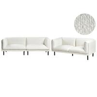 SOFA-SET 5-Sitzer Bouclé Cremeweiß Vorgod - Creme/Weiß, Textil (220/76/84cm) - Beliani