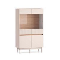 GESCHIRRSCHRANK Connie Kaschmir und Holz - Beige, Holzwerkstoff (91.9/155.8/40cm) - Petits-meubles