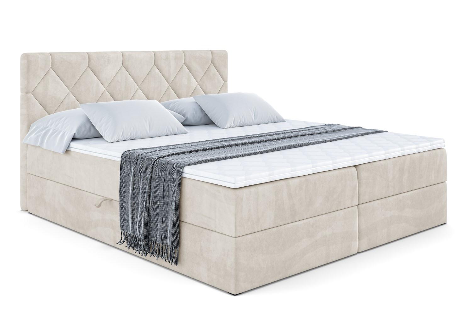 BOXBETT mit Matratze H4 und Lattenrost - CATOR - 140 x 200 - Ecru - Ecru, Holzwerkstoff (140/200cm) - ALTDECOR