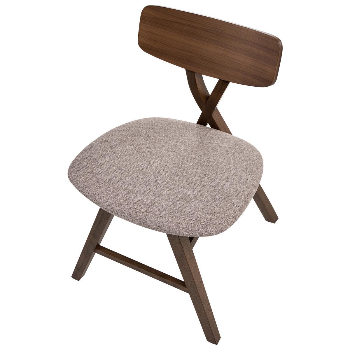 ESSZIMMERSTUHL 2er-Set Holz Braun/Taupe Leland - Taupe, Holz (52/78/57cm) - Beliani