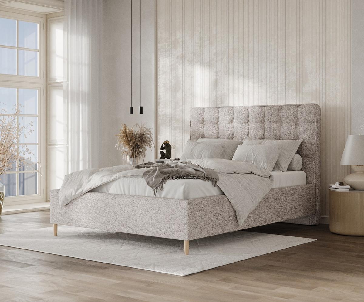 POLSTERBETT Paloma 180/200 cm Beige im Neve Stoff - Beige/Naturfarben, Holz/Holzwerkstoff (180/200cm) - AltaBeds
