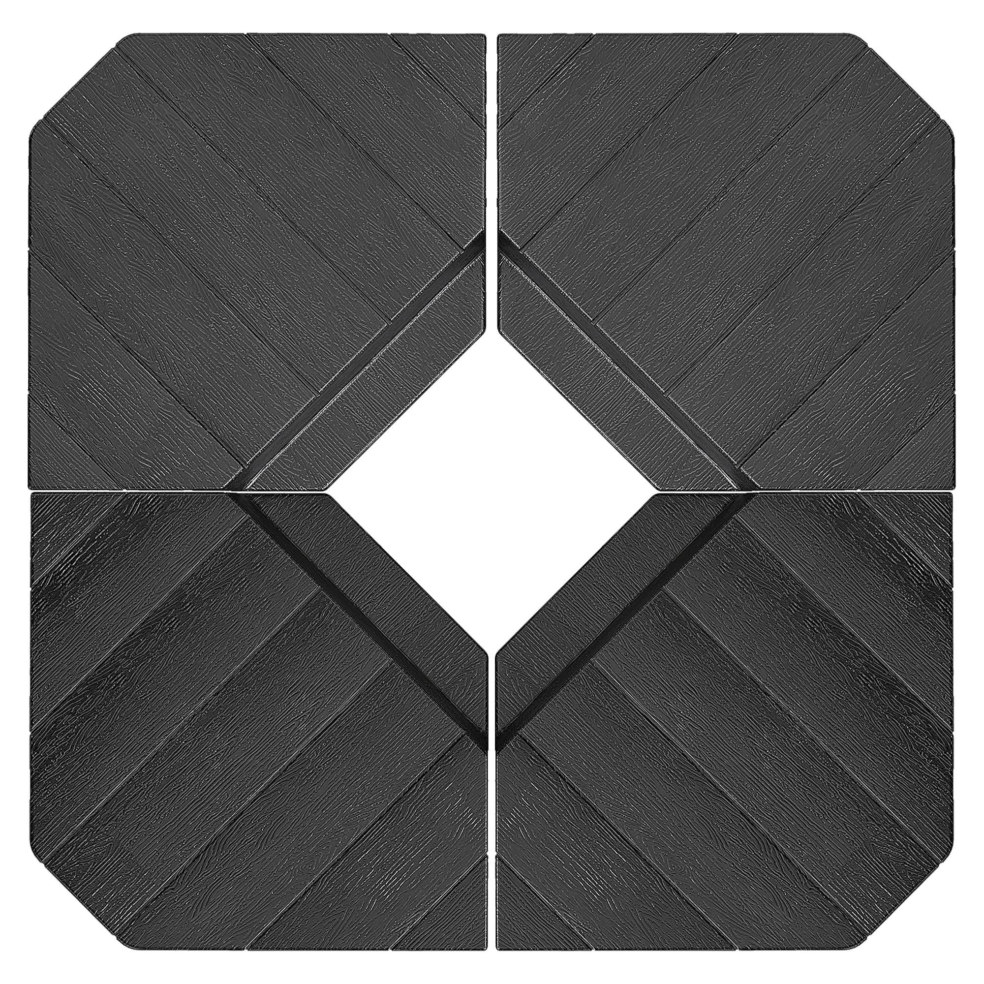 SONNENSCHIRMSTÄNDER 4-teilig - Schwarz, Kunststoff (80/80cm) - Outsunny