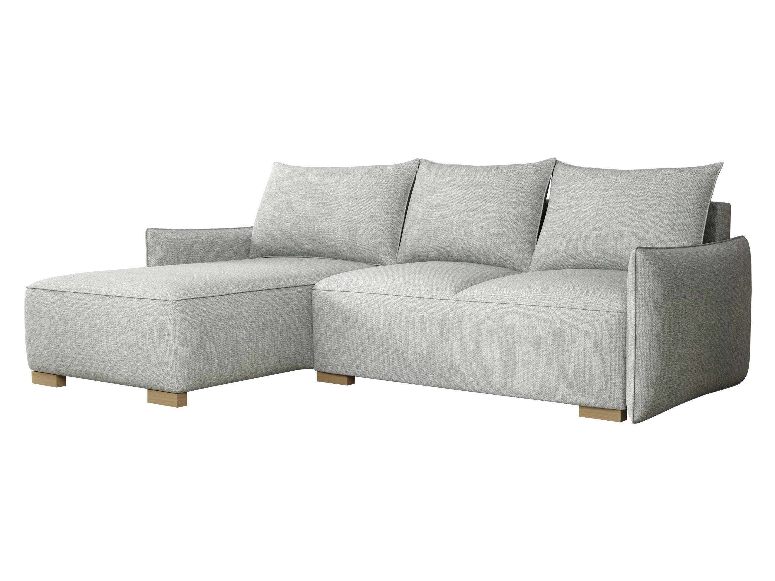 ECKSCHLAFSOFA Focus L - Hellgrau/Naturfarben, Holz/Textil (240/155cm) - MIRJAN24