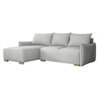 ECKSCHLAFSOFA Focus L - Hellgrau/Naturfarben, Holz/Textil (240/155cm) - MIRJAN24