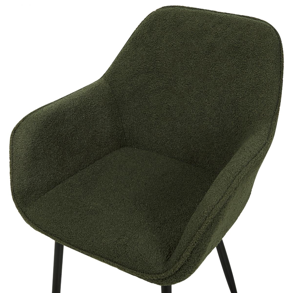 ESSZIMMERSTUHL 2er-Set Polyester Grün Alden - Grün, Textil/Metall (59/85/61cm) - Beliani