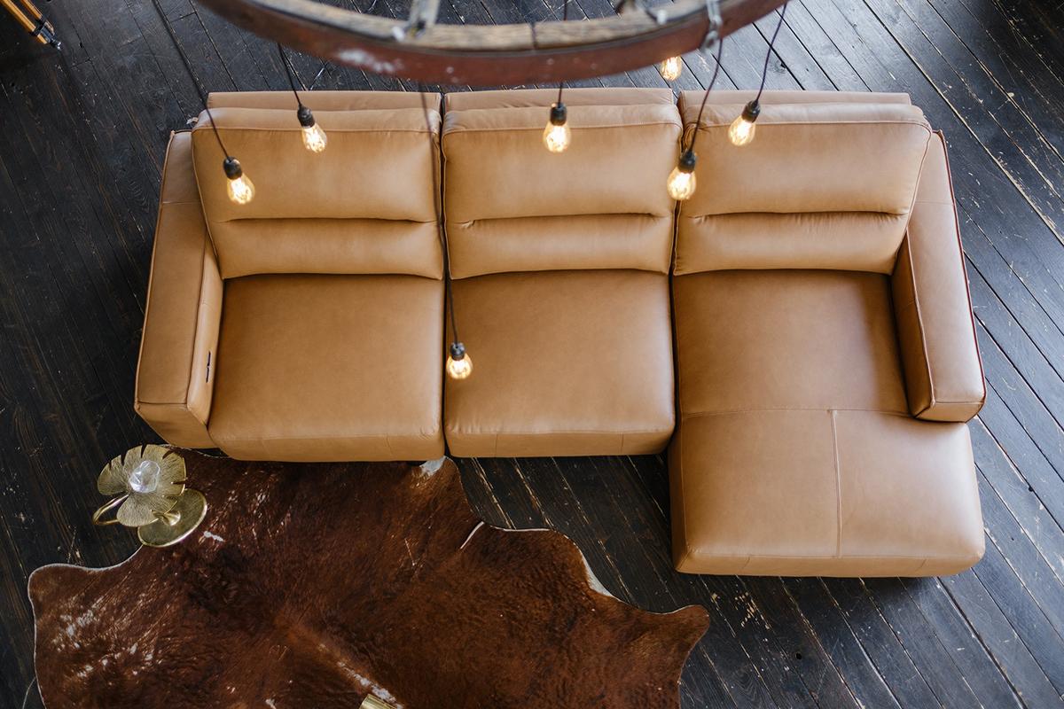 BIGSOFA DORI Braun Leder - Schwarz/Braun, Leder/Kunststoff (288/92/164cm) - KAWOLA