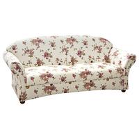 SOFA Landhaus 2,5-Sitzer Kama Bezug Flachgewebe Blumenmuster 3 - Beige, Kunststoff (202/85/81cm) - 58aufmkessel