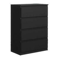 KOMMODE NUDO 70/102/39cm mit 4 Schubladen Türen Schwarz - Schwarz, Holzwerkstoff (70/102/39cm) - MASSENO