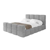 POLSTERBETT mit Bettkasten und Lattenrost, Bett mit Matratze H3/H4, Kopfteil, Boxbett, Doppelbett mit Stauraum - NATA-Z 120x200 Grau - Anthrazit, Holzwerkstoff/Textil (120/200cm) - ALTDECOR
