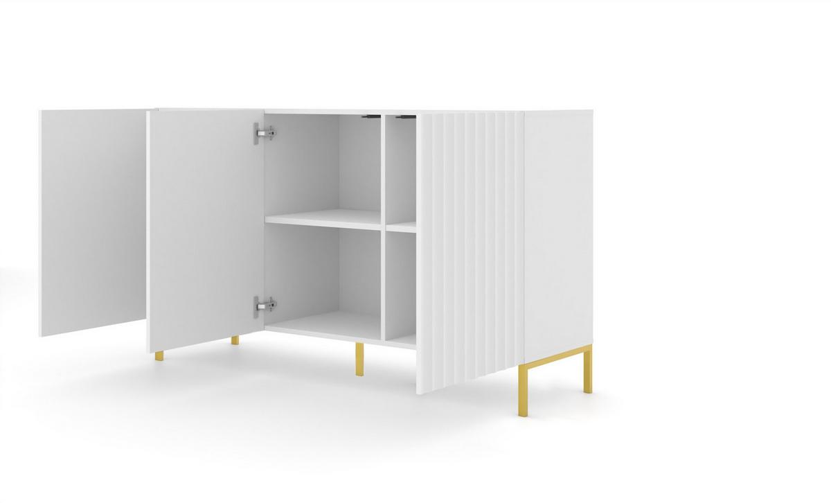 KOMMODE Weiß, Gold 150/87/42 - Weiß, Holzwerkstoff (150/87/42cm) - RAUMHIRSCH FURNITURE