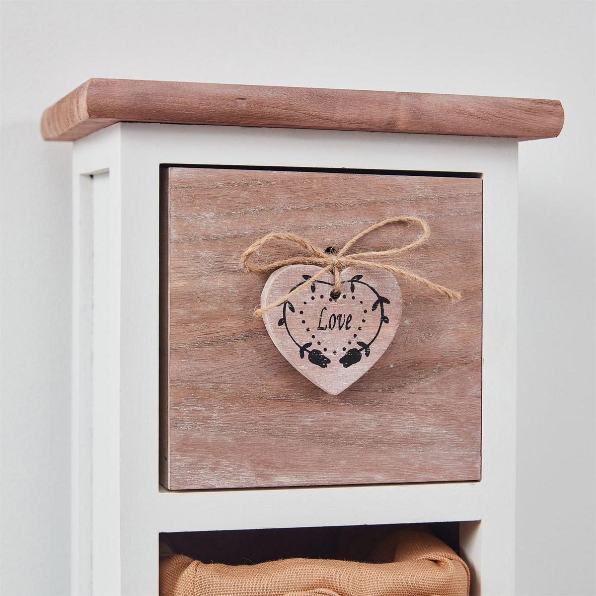 KOMMODE FLOWER weiß/braun - Weiß/Braun, Holz (21/70/21cm) - CARO-Möbel