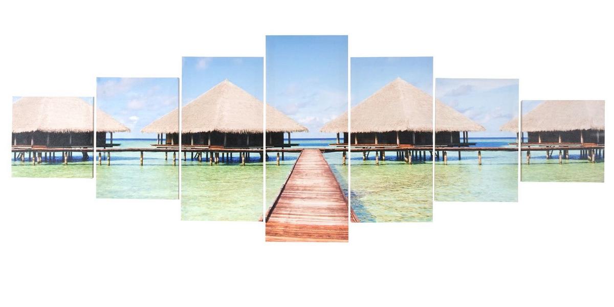 LEINWANDBILD BEACH 7-TLG. Multicolor - Multicolor, Holz (140/50cm) - MCW