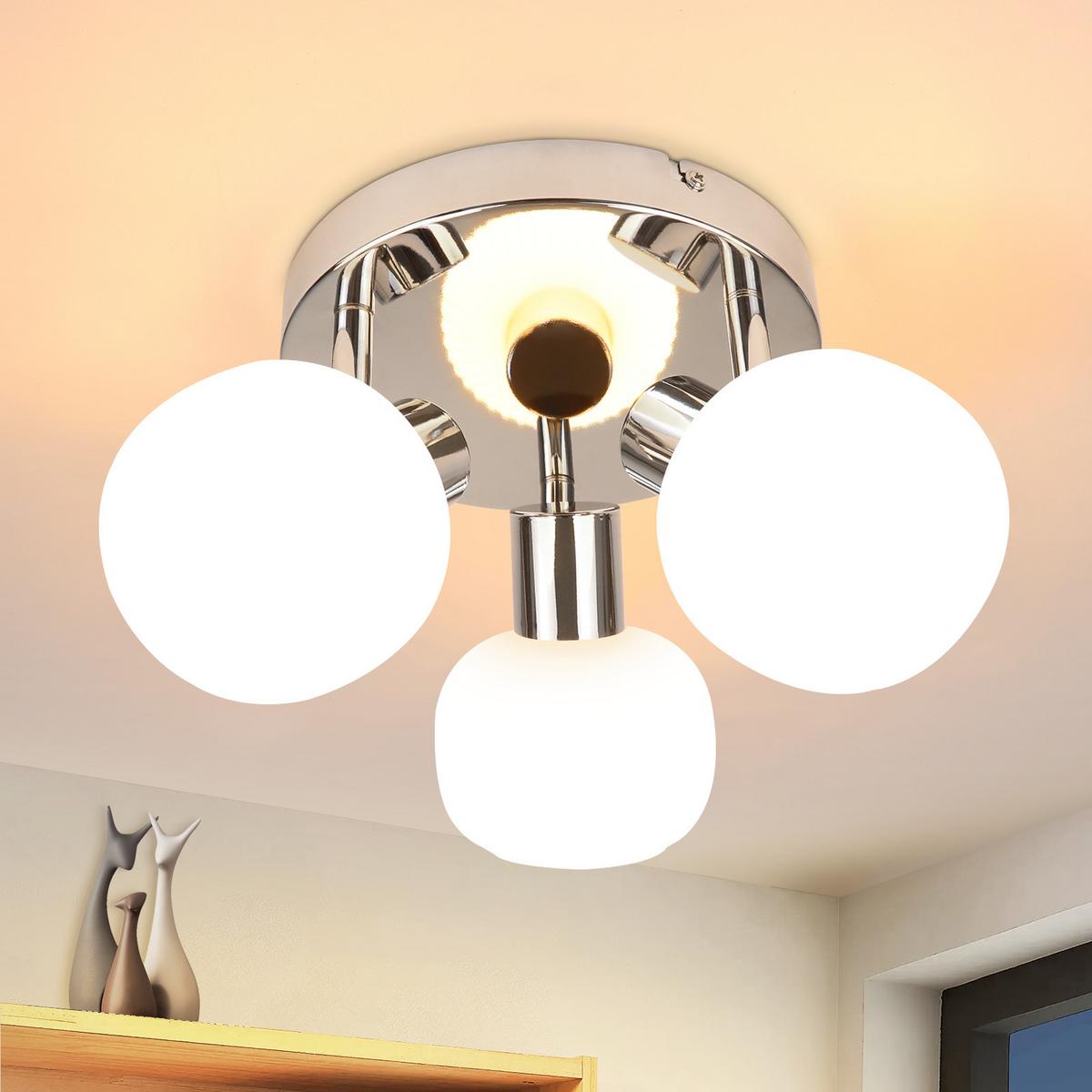 DECKENSTRAHLER Finch 3-flammig 19/19/14 cm - Schwarz, Metall (19/19/14cm) - Nettlife