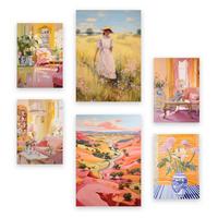 POSTER Set Mit 6 Land Schönheit In Vielseitiger Stil A3 & A4 Rahmenlos - Klar, Papier (29/3cm) - Nacnic