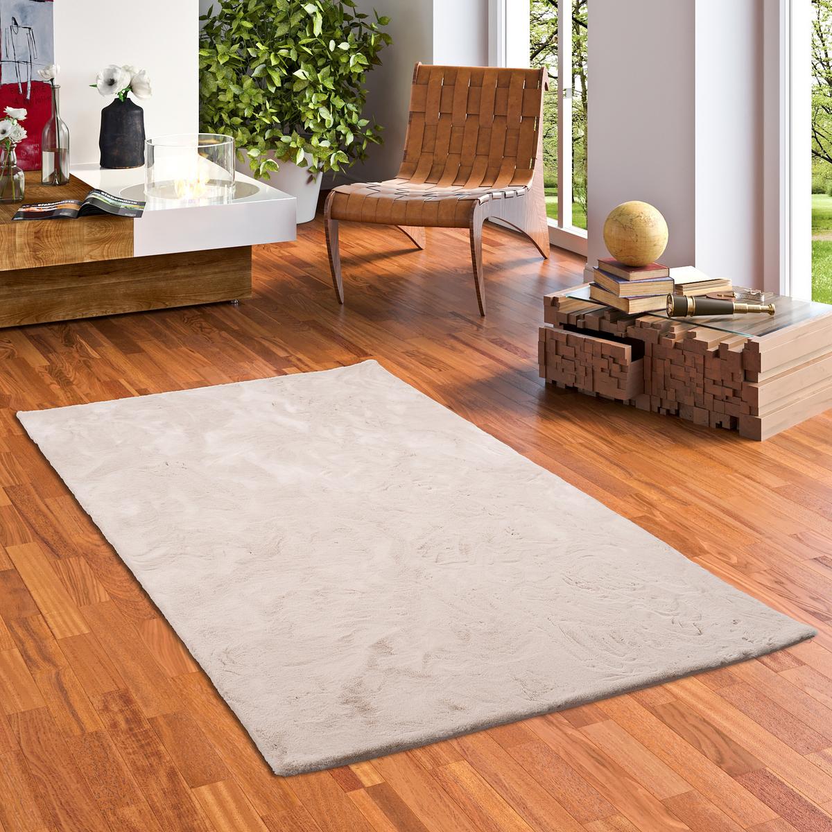 FELLTEPPICH LUXUS SUPER SOFT PLUSH - Beige, Textil (70/140cm) - Pergamon