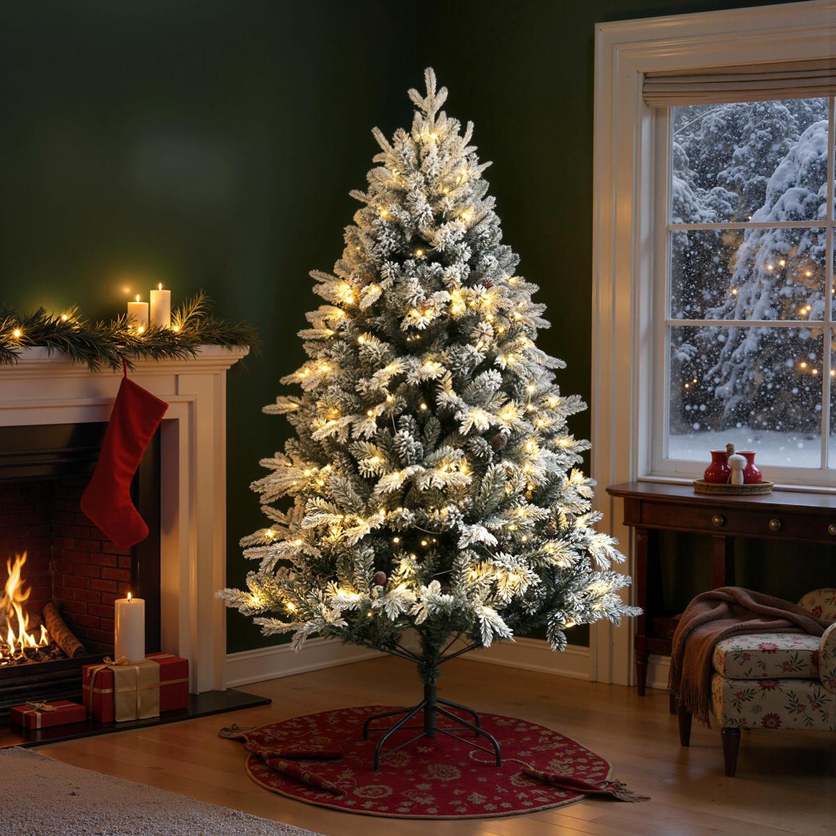 KÜNSTLICHER Weihnachtsbaum, 180 cm Christbaum mit 793 Spitzen für Weihnachten - Grün, Kunststoff (180cm) - HOMCOM